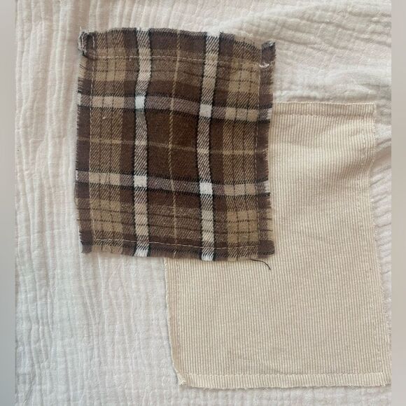 POL Cream Gauzey Oversized Plaid Accent Button Down Shirt - Picture 4 of 5